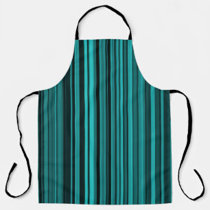 Delantal Rayas Negras Verde Azul