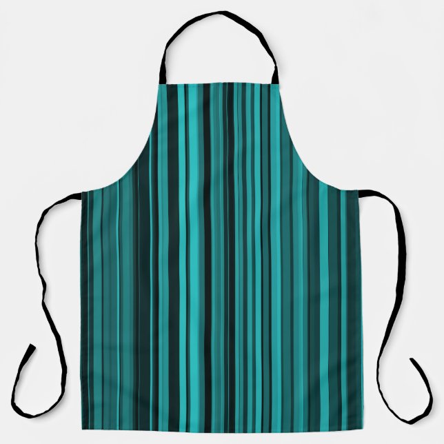 Delantal Rayas negras verde azuladas (Anverso)