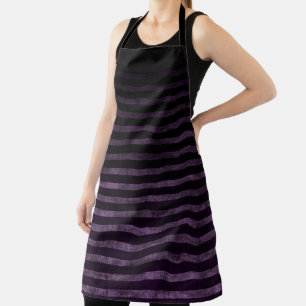Delantal Rayas Ombre Grunge Negras y Moradas