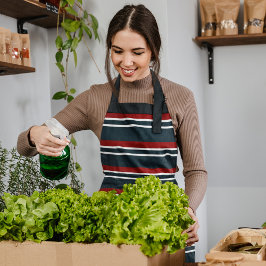 Delantal Rayas rojas retro