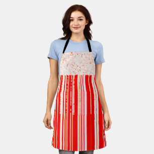 Delantal Rayas rojas y blancas de moda