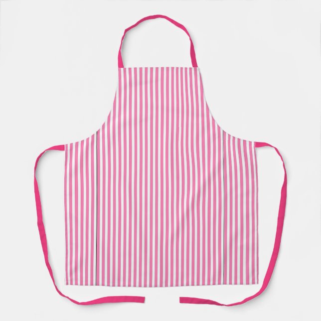 Delantal Rayas rosadas y blancas  (Anverso)