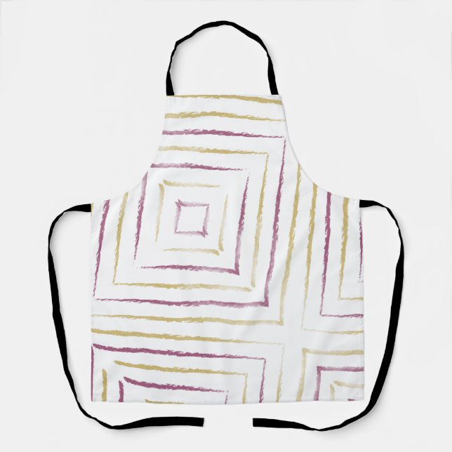 Delantal Rayas simples de morado y dorado lindas (Anverso)