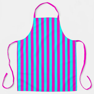Delantal Rayas Turquesas De Color Rosa Y Azul Ciano Calient