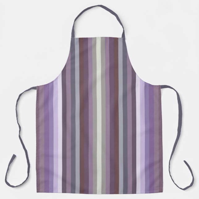 Delantal Rayas verticales inspiradas en la moda morada colo (Anverso)