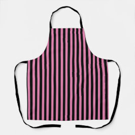 Delantal Rayas verticales rosadas y negras de estilo moda