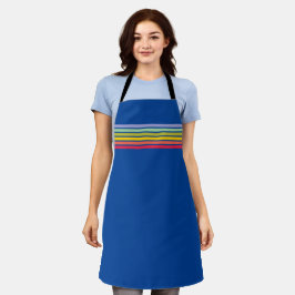 Delantal Rayo arco iris retro en azul