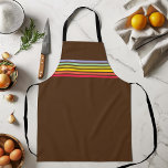 Delantal Rayo arco iris retro en marrón<br><div class="desc">personalizar para cambiar el color de fondo</div>