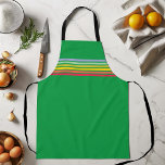 Delantal Rayo arco iris retro en verde<br><div class="desc">personalizar para cambiar el color de fondo</div>