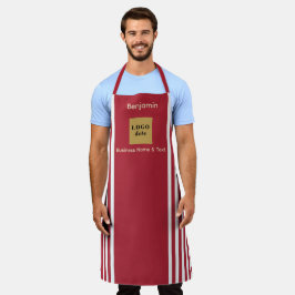 Delantal Rayo rojo y blanco personalizado