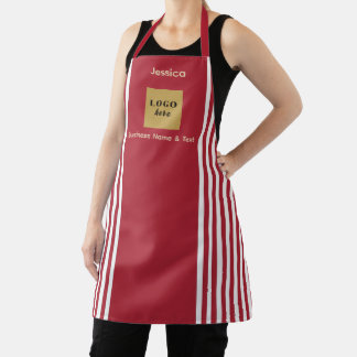 Delantal Rayo rojo y blanco personalizado