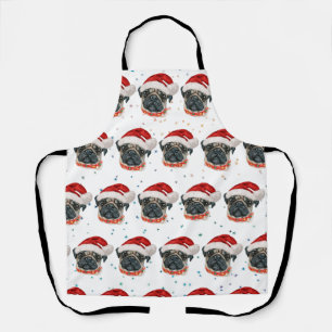 Delantal Raza de perro Pug estrellas de Navidad