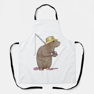 Delantal Raza En La Pesca Con Rod De Pesca