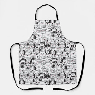 Delantal Razas de perro blanco y negro ricas y divertidas