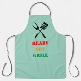 Delantal Ready, set, grill