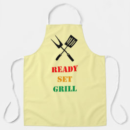 Delantal Ready, set, grill