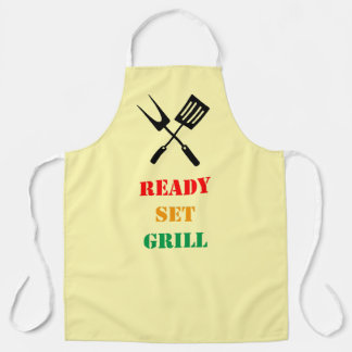 Delantal Ready, set, grill