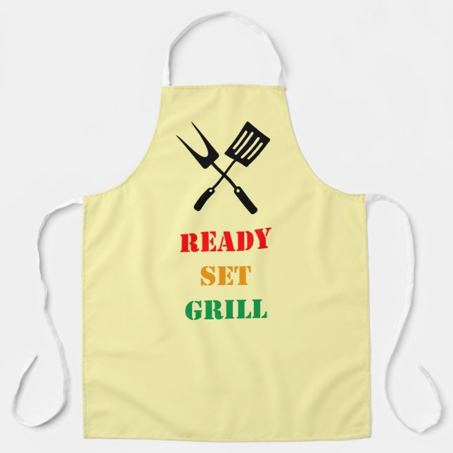 Delantal Ready, set, grill (Anverso)