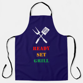 Delantal Ready, set, grill