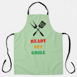 Delantal Ready, set, grill
