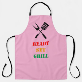 Delantal Ready, set, grill