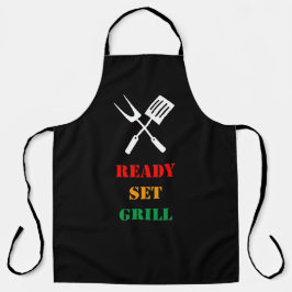 Delantal Ready, set, grill