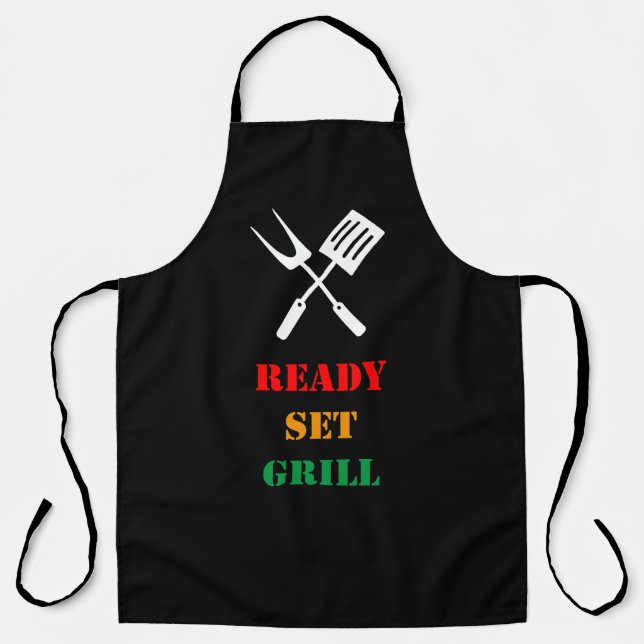 Delantal Ready, set, grill (Anverso)