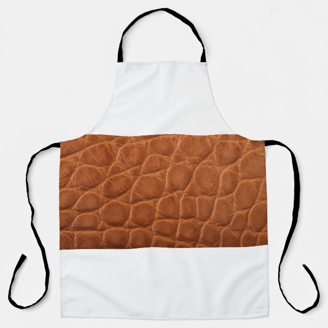 Delantal Real genuine tan brown alligator leather texture,  (Anverso)
