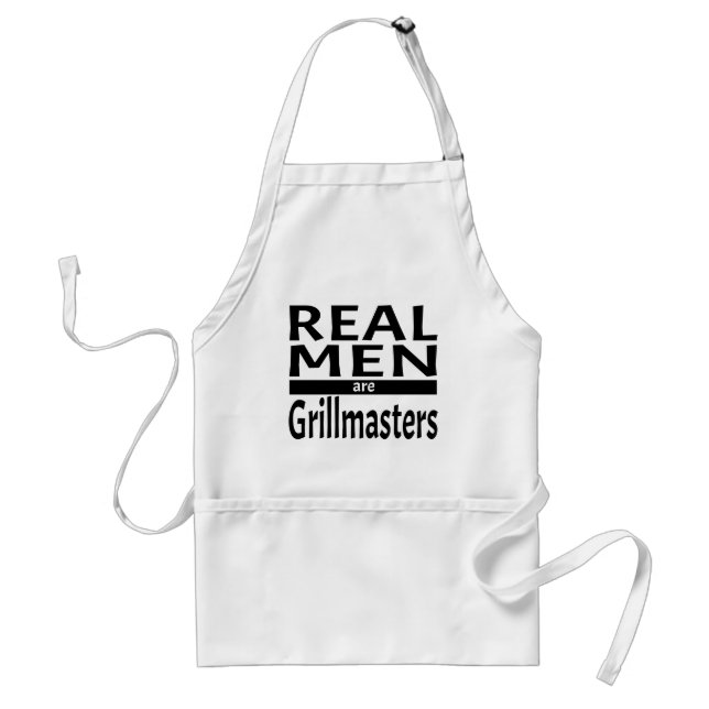 Delantal Real Men Are Grillmasters BBQ Cooking Steaks Grill (Frente)