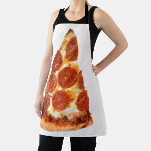 Delantal rebanada de pizza de pepperoni clásica de Slippery