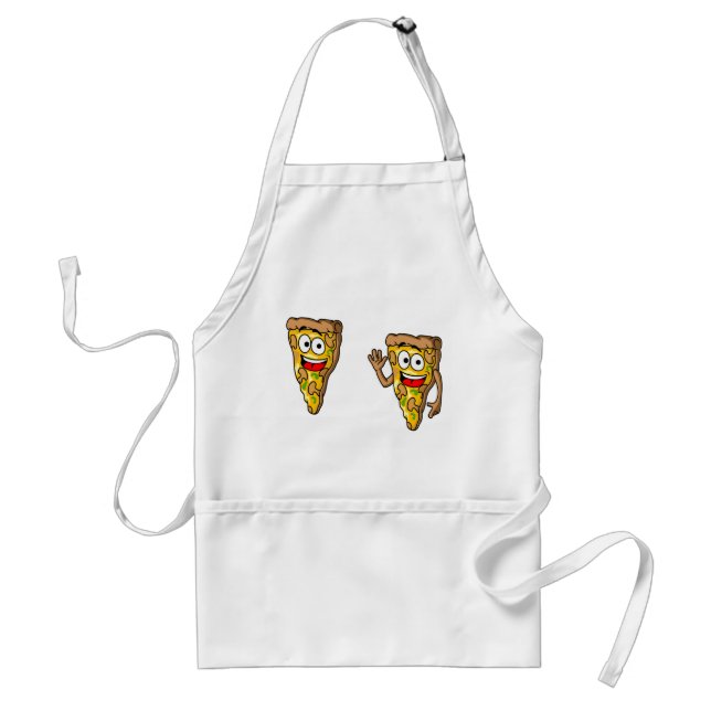 Delantal Rebanadas de pizza de champiñones felices (Frente)