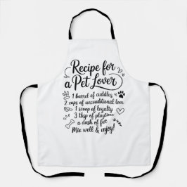 Delantal Receta de amor familiar para una cocina de amante 