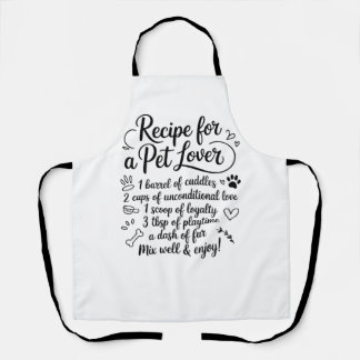Delantal Receta de amor familiar para una cocina de amante 