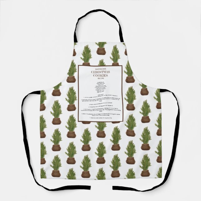 Delantal Receta familiar Navidad Árbol de Navidad Keepsake (Anverso)