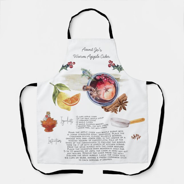 Delantal Receta ilustrada Heirloom Apron| Ciego de Apple (Anverso)