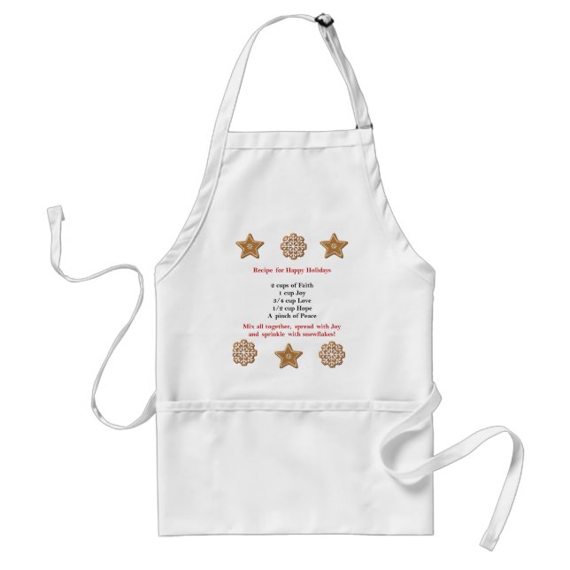Delantal Receta Para Felices Fiestas Apron (Frente)