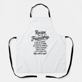 Delantal Receta para la cocina de la amistad Respeto, Risa
