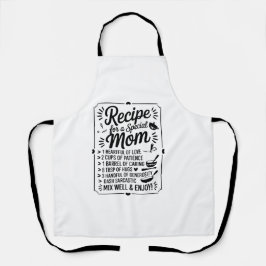 Delantal Receta para mamá Cita de amor, cuidado y calidez d