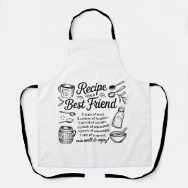 Delantal Receta para una cita de amistad en la cocina de la