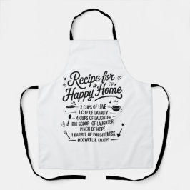 Delantal Receta para una Cocina de Hogar Feliz Amor, Risa