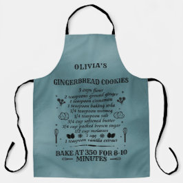 Delantal Receta personalizado Apron Azul Dusty | Chef Baker