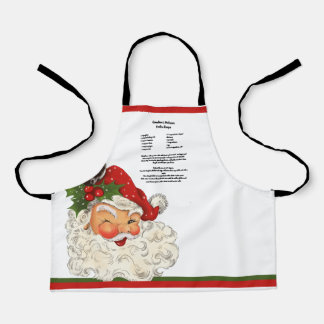 Delantal Receta recuerdo Navidad Santa Claus Vintage