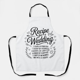 Delantal Receta Romántica de Boda Cita Cocina – Por Siempre