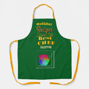 Delantal Recetas del mejor café en olla verde del chef 