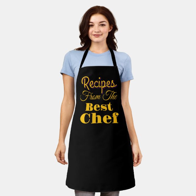 Delantal Recetas del mejor chef negro (Gastado)