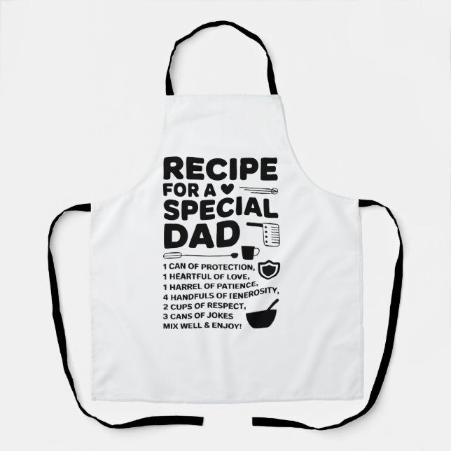 Delantal Recipe for a Special Dad Kitchen Love, Respect (Anverso)