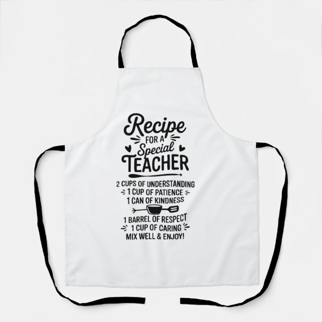 Delantal Recipe for a Special Teacher Kitchen Appreciation  (Anverso)