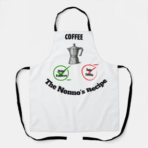 Delantal Recipiente de café italiano divertido personalizad