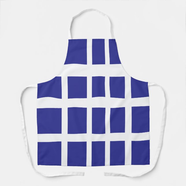 Delantal Rectángulo Azul Profundo Geo Chef (Anverso)