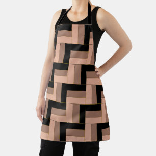 Delantal Rectángulos geométricos de Mocha negra marrón